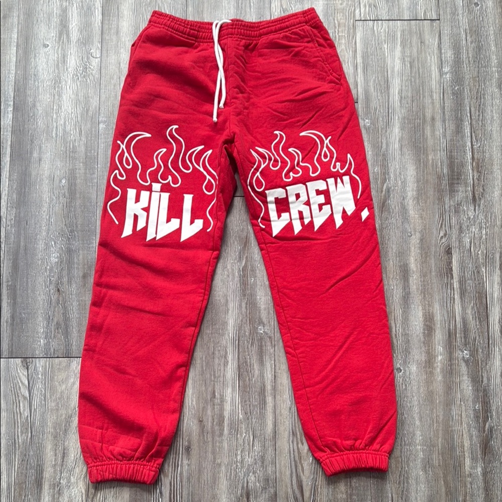 KILL CREW HEAVYWEIGHT LUX SWEATPANTS FLAME - RED / WHITE